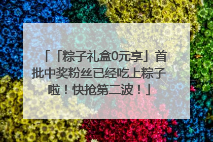 「粽子礼盒0元享」首批中奖粉丝已经吃上粽子啦！快抢第二波！