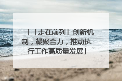 「走在前列」创新机制，凝聚合力，推动执行工作高质量发展