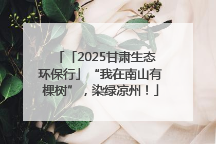 「2025甘肃生态环保行」“我在南山有棵树”，染绿凉州！