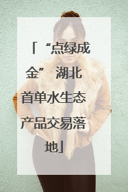 “点绿成金” 湖北首单水生态产品交易落地