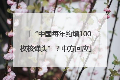 “中国每年约增100枚核弹头”？中方回应