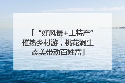 “好风景+土特产”催热乡村游，桃花涧生态美带动百姓富
