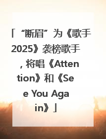 “断眉”为《歌手2025》袭榜歌手，将唱《Attention》和《See You Again》