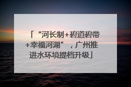 “河长制+碧道碧带+幸福河湖”，广州推进水环境提档升级