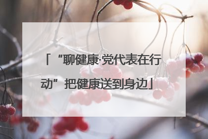 “聊健康·党代表在行动”把健康送到身边