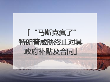 “马斯克疯了” 特朗普威胁终止对其政府补贴及合同