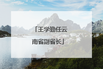 王学勤任云南省副省长