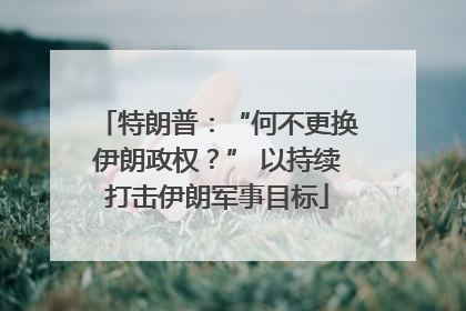 特朗普：“何不更换伊朗政权？” 以持续打击伊朗军事目标