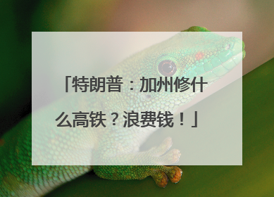 特朗普：加州修什么高铁？浪费钱！