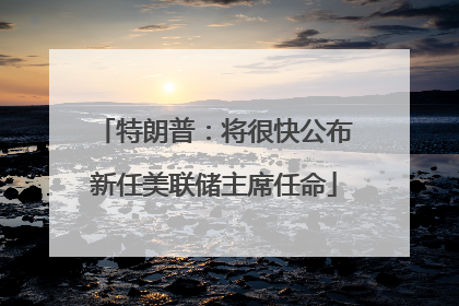 特朗普：将很快公布新任美联储主席任命