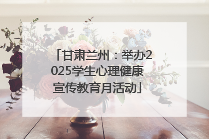 甘肃兰州：举办2025学生心理健康宣传教育月活动