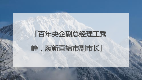 百年央企副总经理王秀峰，履新直辖市副市长
