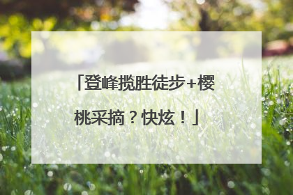 登峰揽胜徒步+樱桃采摘？快炫！