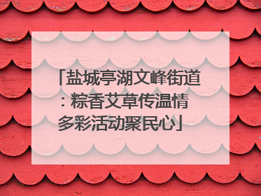 盐城亭湖文峰街道：粽香艾草传温情 多彩活动聚民心