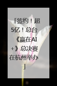 签约！超5亿！总台《赢在AI+》总决赛在杭州举办
