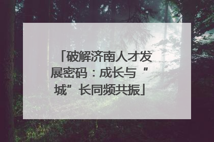 破解济南人才发展密码：成长与“城”长同频共振