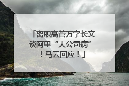 离职高管万字长文谈阿里“大公司病”！马云回应！