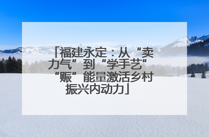 福建永定：从“卖力气”到“学手艺”“赈”能量激活乡村振兴内动力