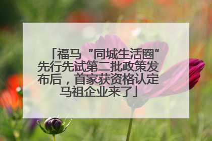 福马“同城生活圈”先行先试第二批政策发布后，首家获资格认定马祖企业来了