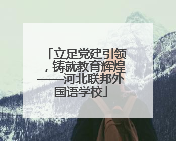 立足党建引领，铸就教育辉煌——河北联邦外国语学校
