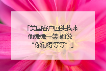 美国客户回头找来 他微微一笑 她说“你们得等等”