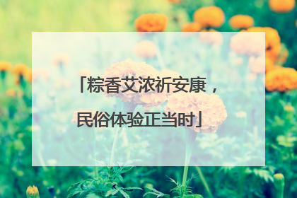 粽香艾浓祈安康，民俗体验正当时