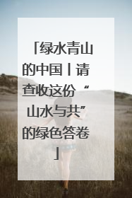 绿水青山的中国丨请查收这份“山水与共”的绿色答卷