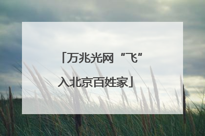 万兆光网“飞”入北京百姓家