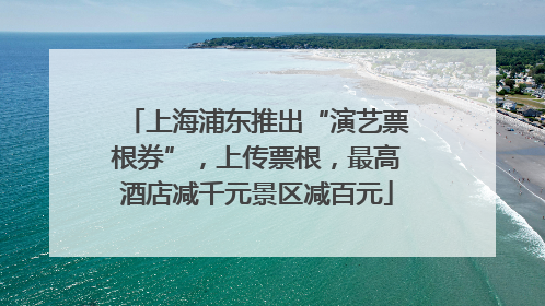 上海浦东推出“演艺票根券”，上传票根，最高酒店减千元景区减百元