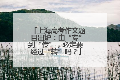 上海高考作文题目出炉：由“专”到“传”，必定要经过“转”吗？