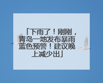 下雨了！刚刚，青岛一地发布暴雨蓝色预警！建议晚上减少出