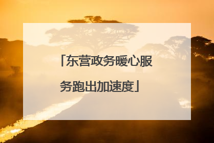 东营政务暖心服务跑出加速度