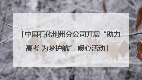 中国石化荆州分公司开展“助力高考 为梦护航” 暖心活动