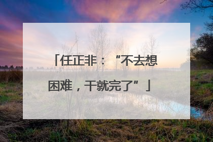 任正非：“不去想困难，干就完了”