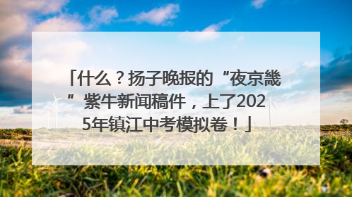 什么？扬子晚报的“夜京畿”紫牛新闻稿件，上了2025年镇江中考模拟卷！