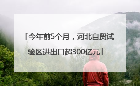 今年前5个月，河北自贸试验区进出口超300亿元