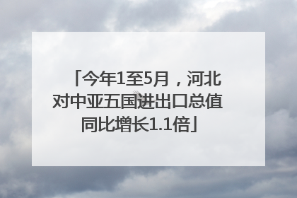 今年1至5月，河北对中亚五国进出口总值同比增长1.1倍