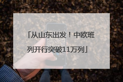 从山东出发！中欧班列开行突破11万列