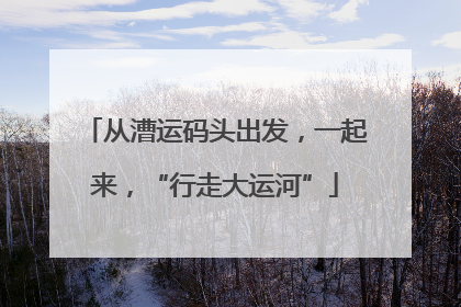 从漕运码头出发，一起来，“行走大运河”