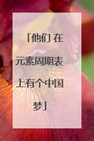 他们 在元素周期表上有个中国梦