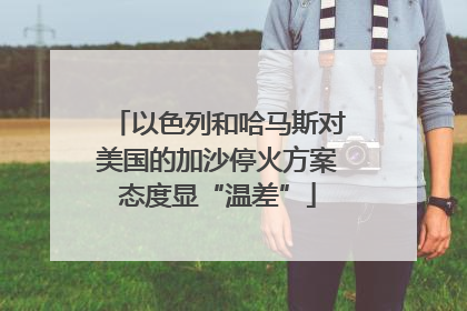 以色列和哈马斯对美国的加沙停火方案态度显“温差”