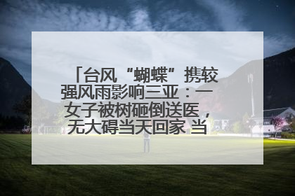 台风“蝴蝶”携较强风雨影响三亚：一女子被树砸倒送医，无大碍当天回家 当地已紧急清障