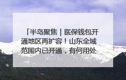 半岛聚焦｜医保钱包开通地区再扩容！山东全域范围内已开通，有何用处？如何操作？速戳→