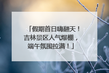 假期首日嗨翻天！吉林景区人气爆棚，端午氛围拉满！
