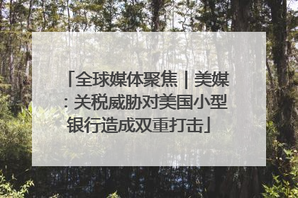 全球媒体聚焦｜美媒：关税威胁对美国小型银行造成双重打击