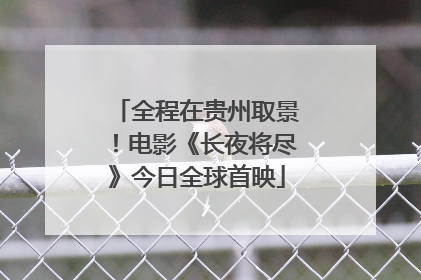 全程在贵州取景！电影《长夜将尽》今日全球首映