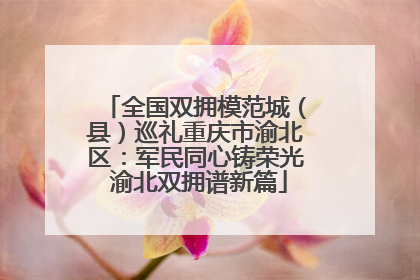 全国双拥模范城（县）巡礼重庆市渝北区：军民同心铸荣光 渝北双拥谱新篇