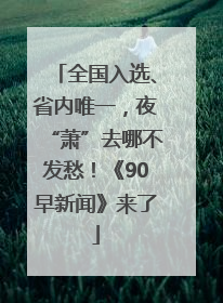 全国入选、省内唯一，夜“萧”去哪不发愁！《90早新闻》来了