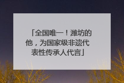 全国唯一！潍坊的他，为国家级非遗代表性传承人代言