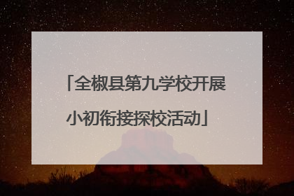 全椒县第九学校开展小初衔接探校活动